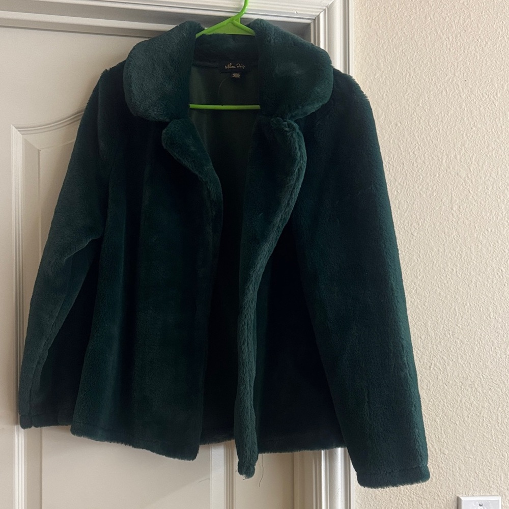 Melissa Paige Dark Green Teddy Jacket